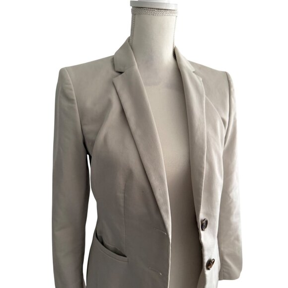ANN TAYLOR Beige Long Sleeve Jacket Blazer Size 4 - Picture 2 of 6